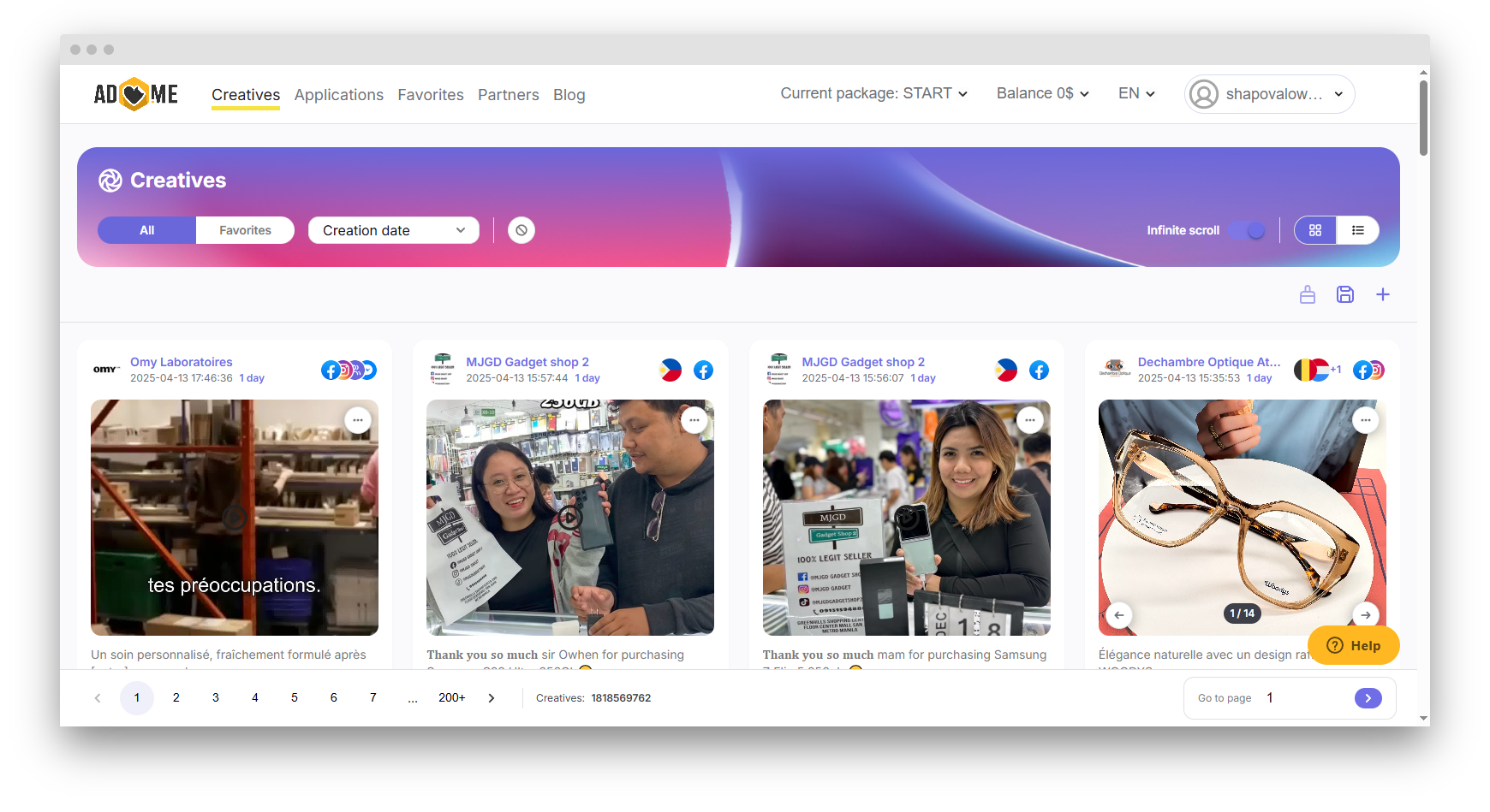 Креативы конкурентов Adheart